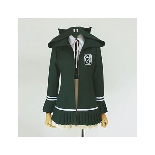 Inspired by Dangan Ronpa Chiaki Nanami Video Game Cosplay Costumes Cosplay Hoodies Solid Green Long Sleeve Coat / Shirt / Skirt