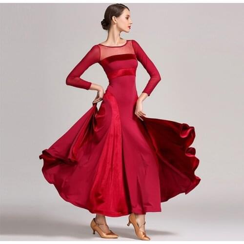 Red standard ballroom dress women waltz dress fringe Dance wear ballroom dance dress modern dance costumes flamenco dress