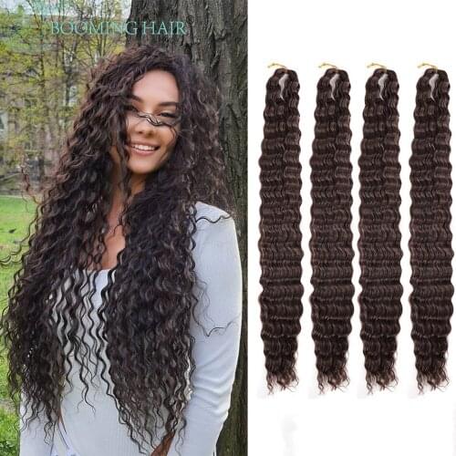 Water Wave Crochet Hair Extensions Curly Wave Synthetic Twist Crochet Braid Super Long 30Inch Ombre 613 Blonde Hair Accessories