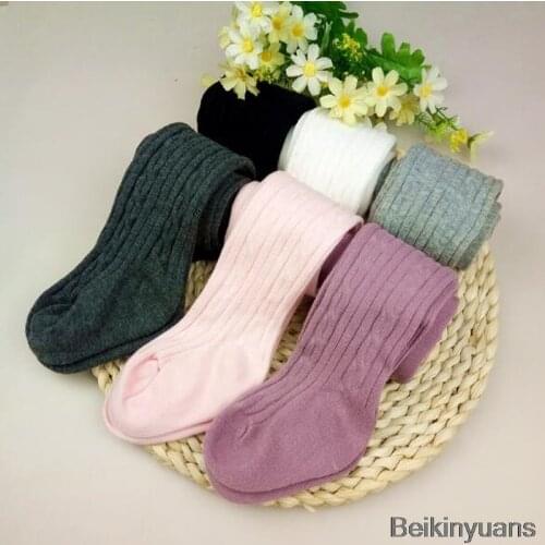 2018 new girls tights childrens tights childrens tights girls pantyhose knitted cotton stocking baby pantyhose