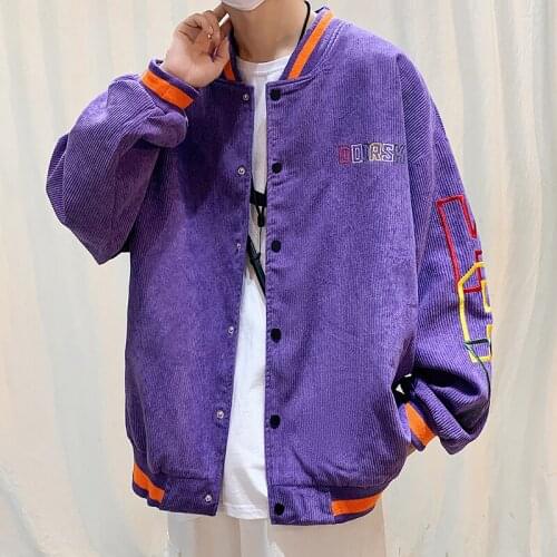 2021 autumn new baseball uniform cardigan jacket jacket couple men