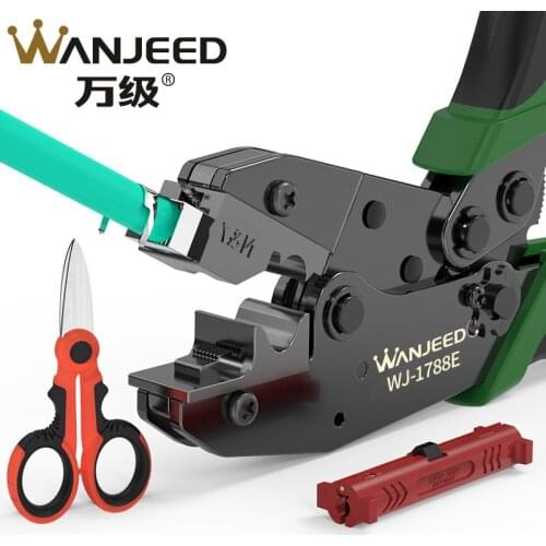 WANJEED RJ45 Crimper CAT6A CAT7 RJ45 Connector Crimper 8P8C SFTP CAT6A/CAT7/CAT8 Network Lan Cable Crimper