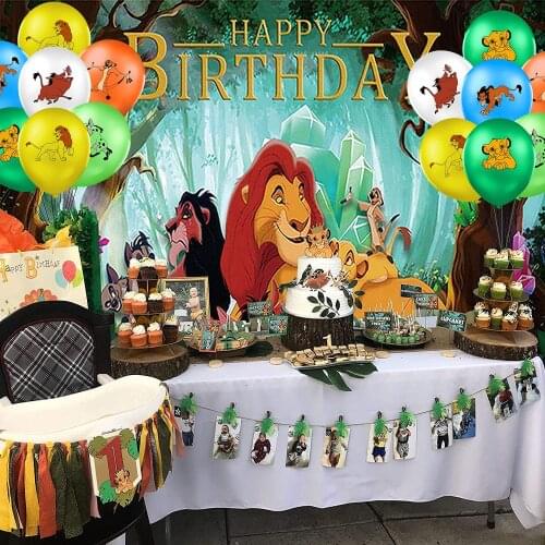 Omilut Simba Birthday Party Supplies The Lion King Party Decor Baby Shower Lion Simba Disposable Plates/Cups/Napkins Supplies De