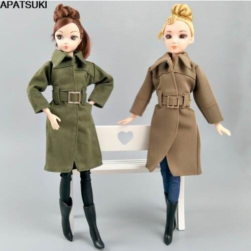 Office Lady Fashion Coat For Barbie Doll Clothes & Shoes Trenchcoat Outfits For Barbie Dollhouse Kids Toy 1/6 Doll Accessories