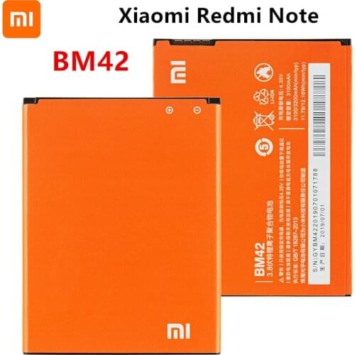Xiao mi 100% Orginal BM42 3200mAh Battery For Xiaomi Redmi Note Hongmi Note BM42 High Quality Phone Replacement Batteries
