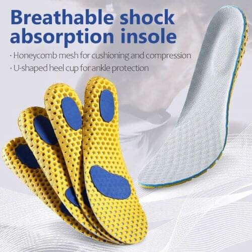 2021 New Orthopedic Memory Foam Sport Insoles Woman Men Shoes Feet Soles Pad Mesh Deodorant Breathable Cushion Running Insole