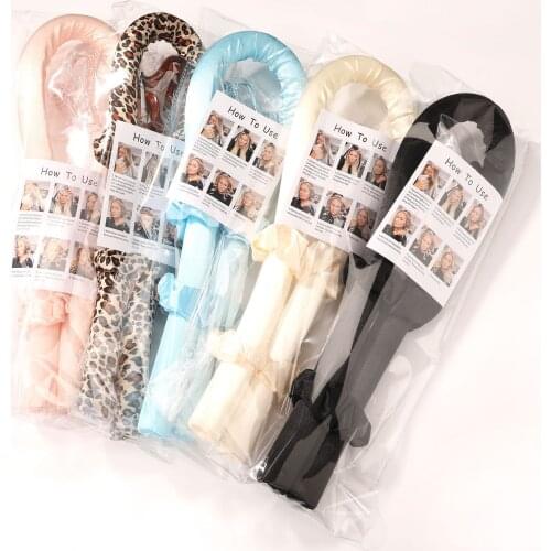 No Heat Curling Iron Womens Universal Heatless Curling Rod Headband No Heat Curls Silk Scrunchie Ribbon Hair Rollers Hair Curle