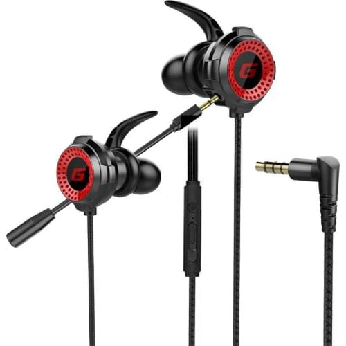 G20 Wired 3.5mm Plug Dynamic Gaming Earphones with Microphone for Phones/PC