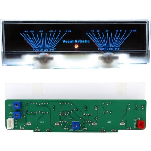 Adjustable Double pointer VU Meter Stereo Audio Amplifier Board DB Sound Level Indicator Adjustable Backlight With Driver
