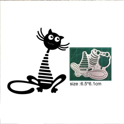Animal cat Metal Cutting Dies Scrapbooking Stencil for Album Paper DIY Gift Card Decoration Embossing Dies New 2021