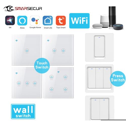 Tuya EU Tuya/Smart Life NL type 1/2/3 Gang 1 Way WiFi Touch Switch for Google Home Alexa Voice Control