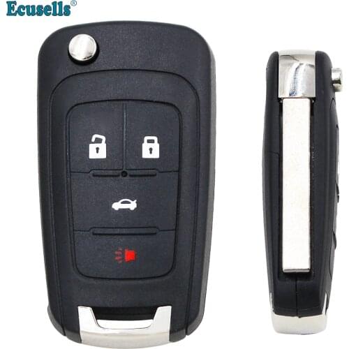 4 Button Flip Folding Key Shell case fob for Chevrolet Aveo Cruze Orlando Trax Uncut HU100 Blade