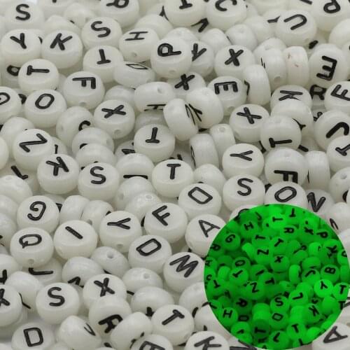 Random Mixed 4*7mm Letter Acrylic Round Flat Alphabet Spacer Beads For Jewelry Making Handmade Diy Bracelet Necklace