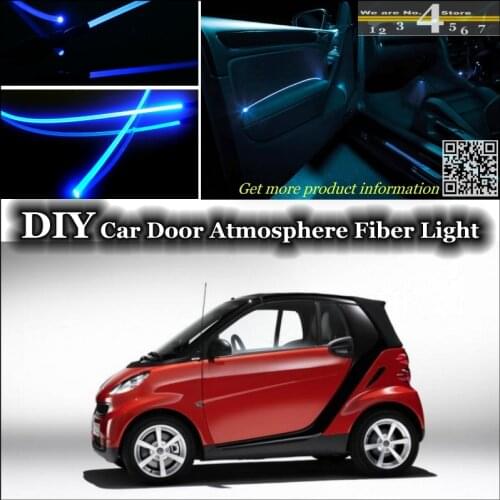 Interior Ambient Light Tuning Atmosphere Fiber Optic Band Lights For Mercedes Benz MB Smart Fortow Forfour RoadSter For Tuning