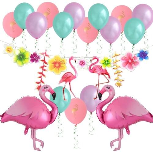 Hawaii Beach Party Flamingo Balloons Party Decorations Supplies Pineapple Summer Tropical Hawaiian Birthday Party Decor Balloons