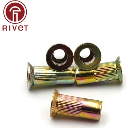 Rivet Nut Carbon Steel Countersunk Head Metric Threaded Rivet Nut Insert Rivnut Nutsert Screw M3 M4 M5 M6 M8 M10 M12 10PCS