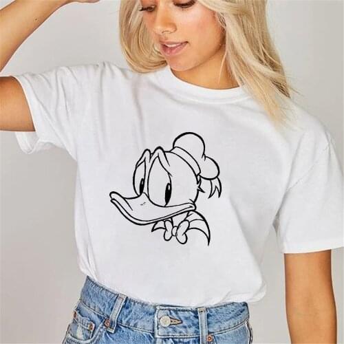 New Kawaii Donald Duck Cartoon Disney Women Tshirt Harajuku Short Sleeve Casual Tee Shirt Female Clothes Dropship Tee Tops