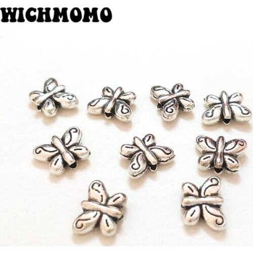 New Fashion 30 Pieces 12*15mm Zinc Alloy Cute Sweet Lovely Butterfly Beads for DIY Bracelet Jewelry Accessories PJ280