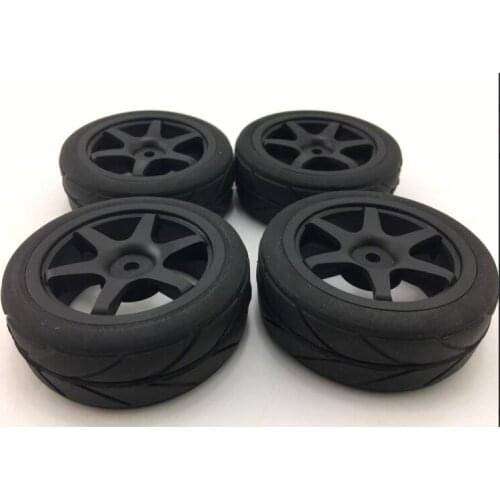 1/10 On Road Racing black Wheel Tire Set for kyosho HPI HSP Tamiya 4pcs