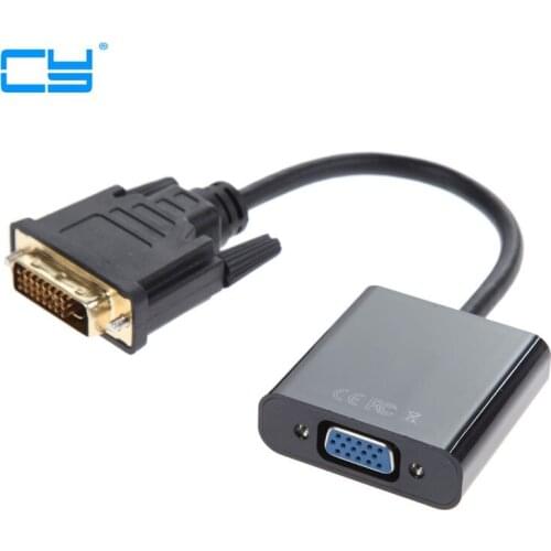 Ativo DVI-D 24 + 1 pinos Macho para VGA 15Pin Feminino HDTV Monitor Conector do adaptador de Cabo para PC Placa De Video De 1080