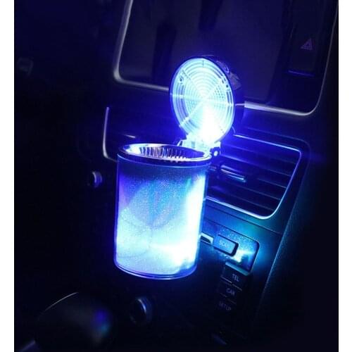 Car Ashtray With LED Light Cigarette Cigar Ashtray Smoke Cup Holder Storage Cup Car Supplies