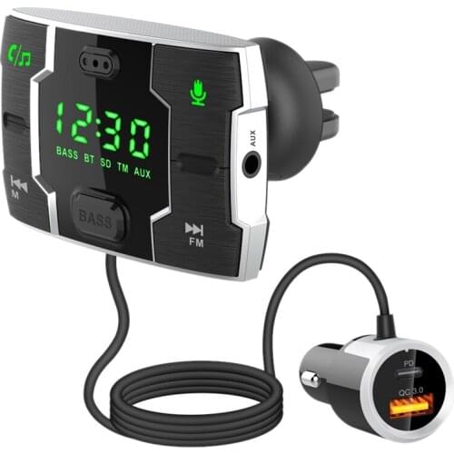 Car Bluetooth Player Dual USB Charger Wireless Handsfree Car Kit Adapter Support Card USB Drive Fast Charge Multimedia