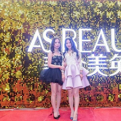 Bling Shiny Gold Silver Color Sequin Panel 30CMX30CM Wedding Backdrop Customized Advertising Signs Shop Window Stage Background