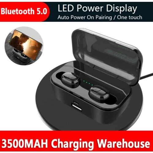 G6S Bluetooth 5.0 Wireless In-ear Earphones 8D Stereo Sound IPX7 Waterproof Sports Headphone With LED Digital Power Display