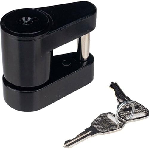 Black Trailer Hitch Tongue Coupler Lock Dia 1/4" for Security with 2 Keys Easy to Use and Install