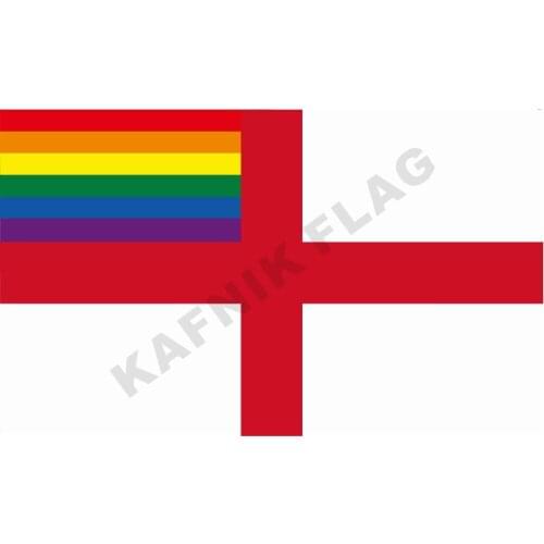 KAFNIK,Custom LGBT Flag of England 90*150cm/128*192cm/192*288cm (2*3ft/3*5ft) for Event/party/home Decorative Flags