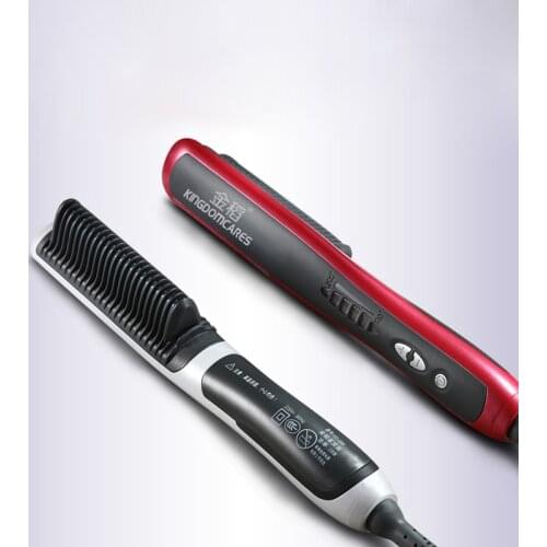 PTC Heating Electric Anti Static Ceramic Fast Hot Ionic Hair Straightening Styling Tool Irons Brush Combs Hair Straightener