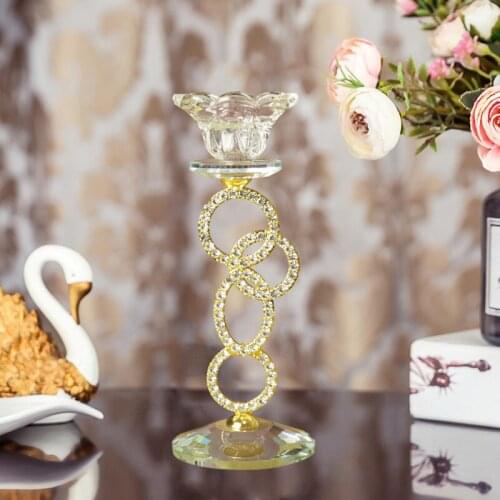 European Modern Crystal Tealight Candle Holder Wedding Christmas Halloween Home Ornament Dining Table Decoration Accessory
