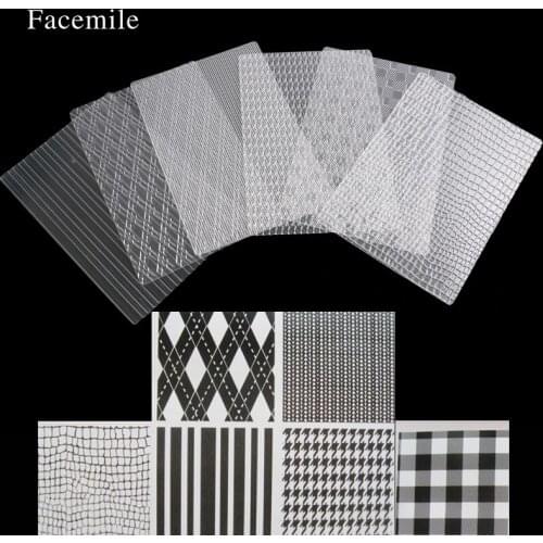 Facemile 6PCS/Set 4 Styles Texture Sheet Set Tyre Texture Mat For Sugar Craft Decor Cookie Cupcake Fondant Cake Mold Baking Tool