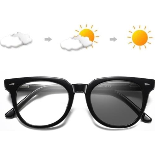 Photochromic Sunglasses Blue Light Blocking Glasses Men Discoloration Eyewear Anti Glare UV400 Glasses Driving Rays Goggles