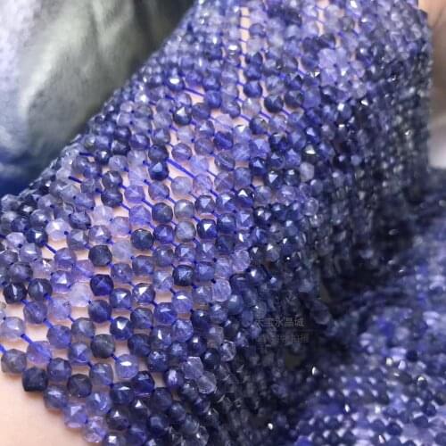 IOLITE BLUE loose beads diamond shape faceted 4-4.5mm nature for making jewelry necklace 14inch FPPJ wholesale