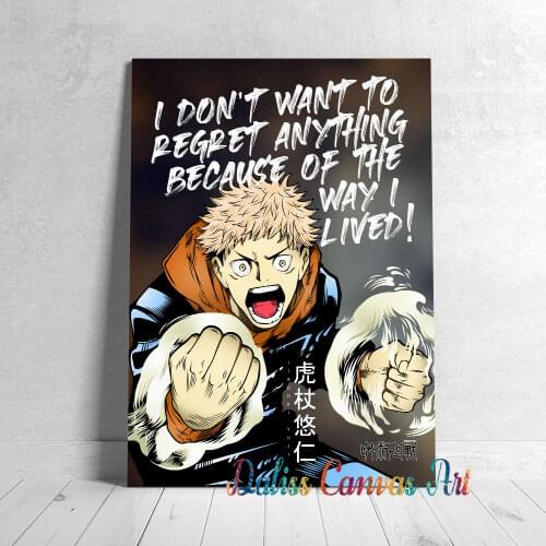 Anime Canvas Yuji Jujutsu Kaisen Pictures Home Decoration Manga Paintings Poster HD Prints Wall Art Modular Living Room Framed