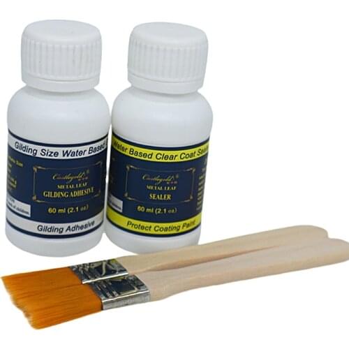 60ML Gilding Glue for Gold Leaf Foil Water-based Glue for Gold Foil Sheets Gilding Adhesive (150ML after dilution)
