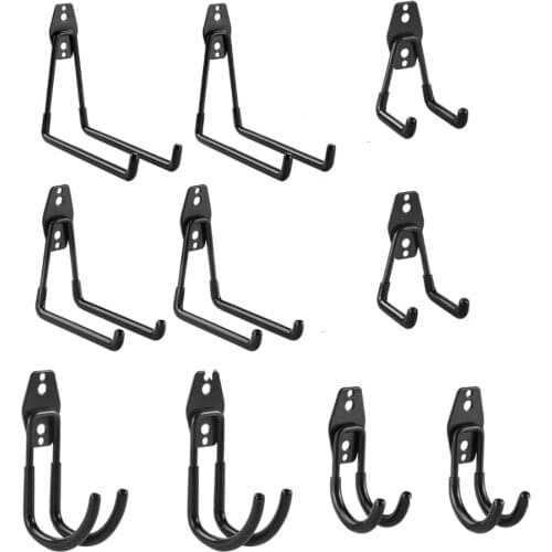 10 Pack Heavy Duty Steel Garage Storage Hooks for Wall Utility Wall Mount Garage Hooks and Hangers for Garden Tools, Ladders