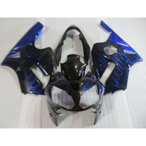Injection mold free 7 gifts fairing kit for Kawasaki ZX12R 02-04 blue flames black fairings ZX12R 2002-2004 (+ tank cover) TY20