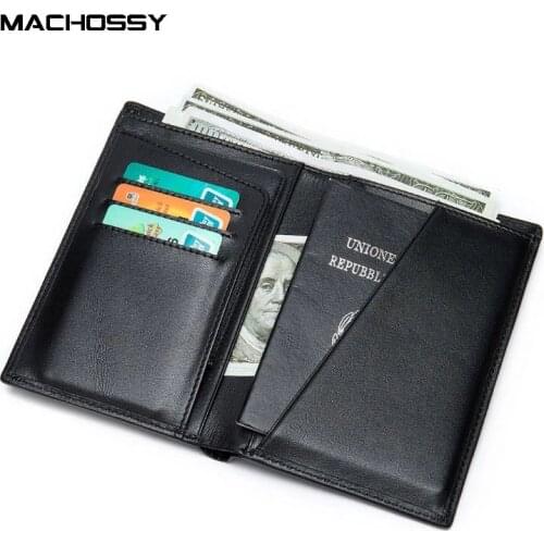 Soft Genuine Leather Wallet Men Passport Wallets Card Holder Cowhide Leather Purse Short Wallet For Male