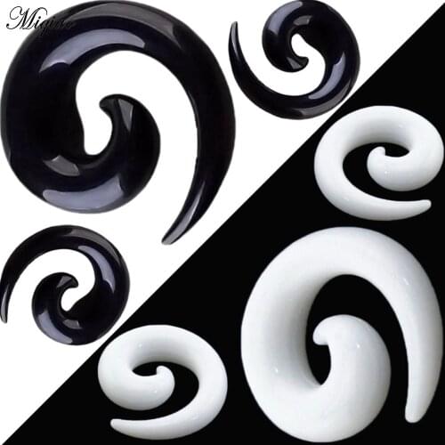 Miqiao 2pcs Earphone Acupuncture Snail Tunnel Plugs Spiral Taper Flesh Gauge Ear Expander Stretching Body Tunnel Jewelry