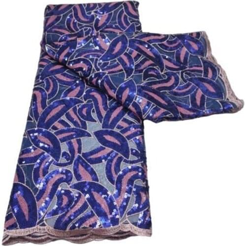 Multicolor Latest Gold Color African organza lace fabric high quality sequins lace Nigerian Tulle Lace for evening party