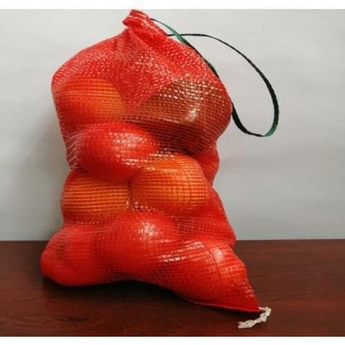 Reusable Grocery Durable Mesh Bags Cotton Ecology Market String Net Shopping Tote Bag Kitchen Fruits Vegetables Bag RED