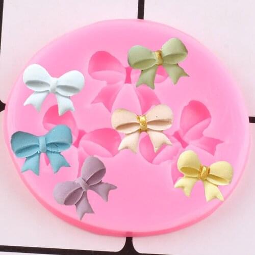 Cartoon Bow Tie Cake Border Silicone Mold Chocolate Fondant Molds Cupcake Topper Candy Resin Mould Cake Decorating Tools