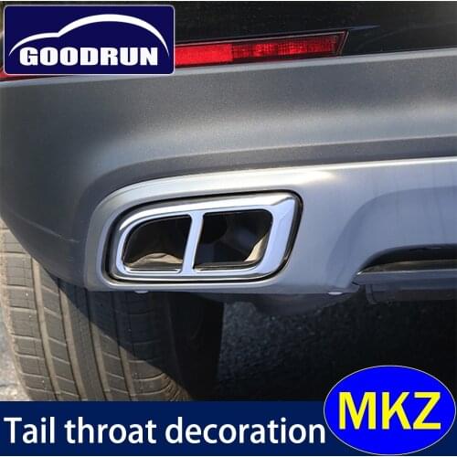 Tail Throat Pipe Stick Cover Trims For Lincoln MKZ Car Rear Exhaust Muffler Stainless Steel Auto Exterior Accessories