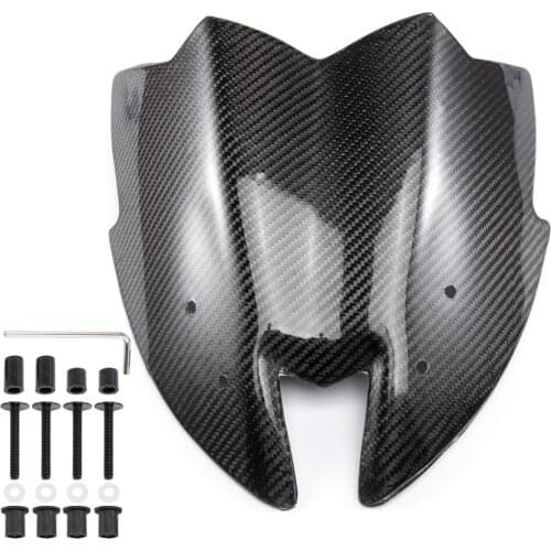 Real Carbon Fiber Motorcycle Windshield WindScreen Viser VIsor For Kawasaki Z800 2014 2015 2016 Double Bubble Free Shipping