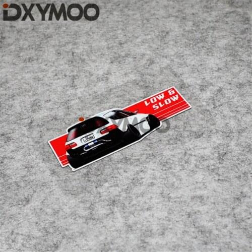 HF Low & Slow Creative Fashion Hellalfush Motorcycle Sticker Car Oil Tank Window Reflective Stickers 120x43mm