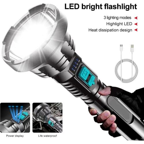 Outdoor XPE Strong Light Flashlight USB Rechargeable Tactical Hunting lamp Built-in Battery Light LED long-range Flashlights