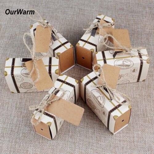 OurWarm 10pcs Suitcase Candy Boxes Travel Theme Party Supplies Gift for Wedding Birthday Favor Chocolate Boxes Anniversary Gift