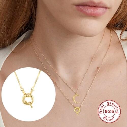 Aide 1PCS Minimalist Lock Pendant Necklace 925 Silver Choker Necklace For Women 2021 Trend collares para mujer Fashion Jewelry